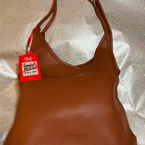Very Soft CARAMEL Brown Leather HOBO Shoulder Bag in box